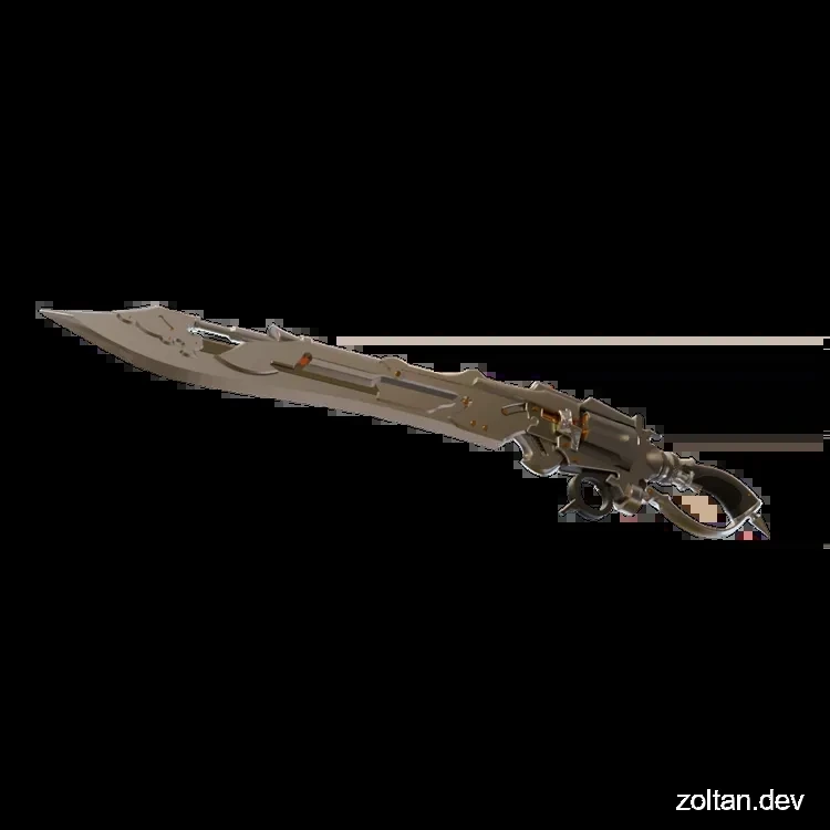3D render of the Lionheart Gunblade.