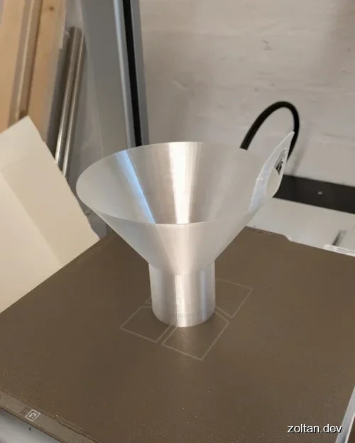 A 3D printed funnel.
