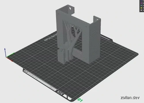 3D render of the mechanical structure of the Home Assistant mount. 